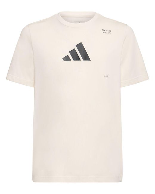 T-shirt con logo di Adidas Originals in Natural da Uomo