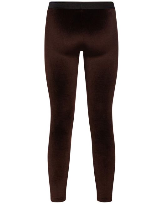 Legging taille haute en velours à logo Tom Ford en coloris Brown