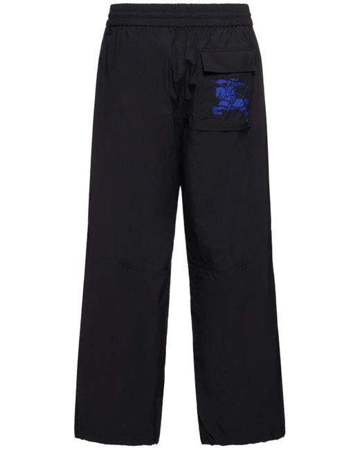 Burberry Blue Tech Cotton Cargo Pants for men