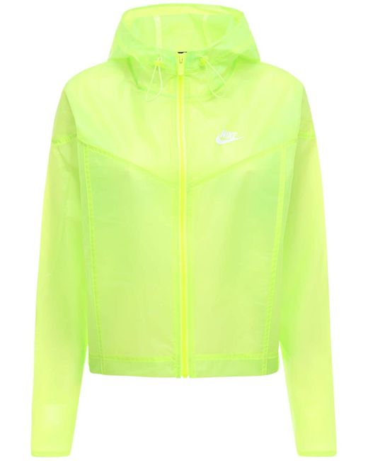 Nike W Nsw Wr Jkt Transparent Jacket in Green | Lyst