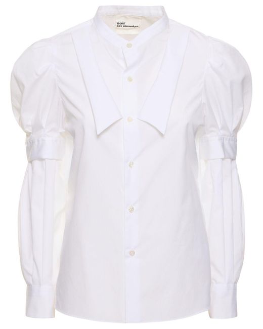 Noir Kei Ninomiya White Broad Double Collar Cotton Shirt