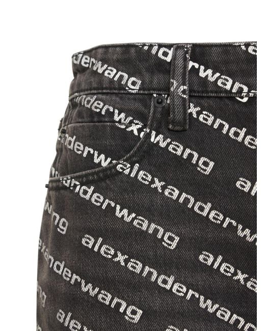 Alexander Wang Multicolor Bite Logo Cotton Denim Shorts