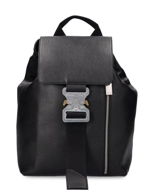 1017 ALYX 9SM Black Metal Buckle Leather Backpack for men
