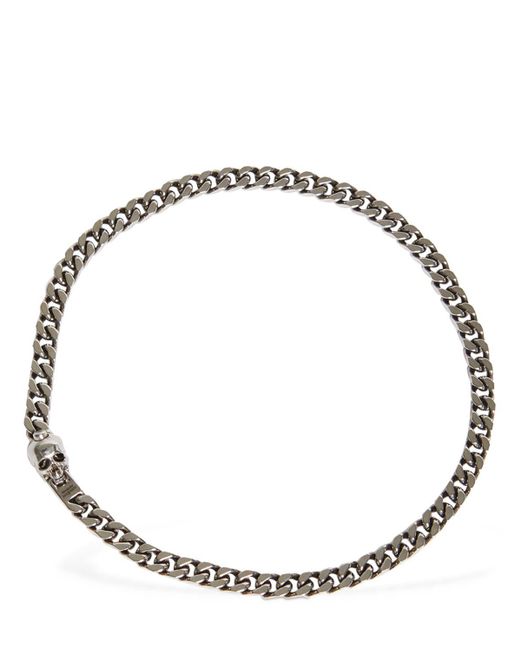 Alexander McQueen Metallic Skull & Chain Necklace for men