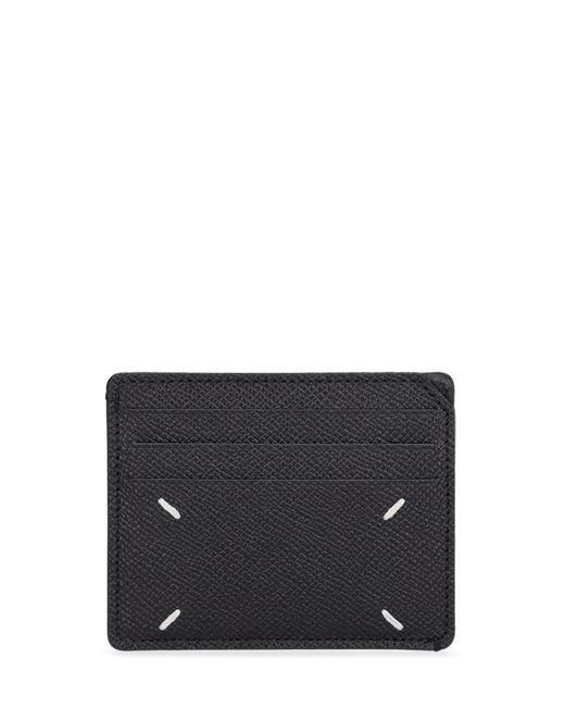 Maison Margiela Black Grained Leather Card Holder for men