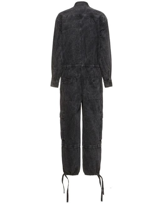 Isabel Marant Black Idany Long Sleeve Cotton Jumpsuit