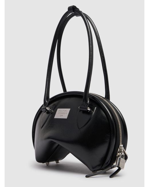 Acne Small Bowlina レザーショルダーバッグ Black