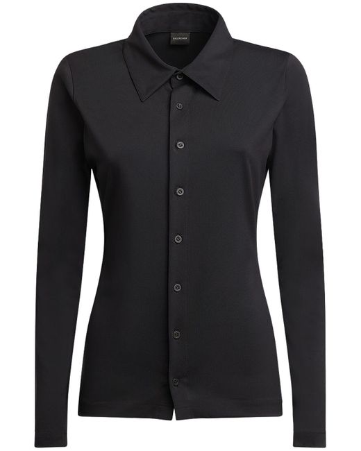 Balenciaga Black Stretch Tech Fitted Shirt