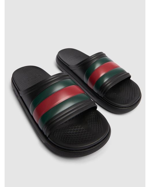 Sandalias planas de goma Gucci de hombre de color Multicolor