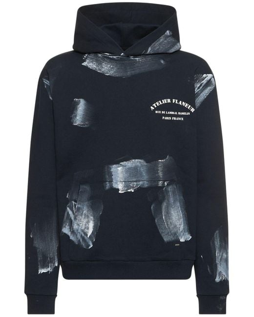 FLANEUR HOMME Blue Atelier Painted Sweatshirt Hoodie for men