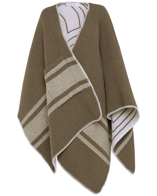 Golden Goose Deluxe Brand Multicolor Journey Wool Blend Double Face Poncho