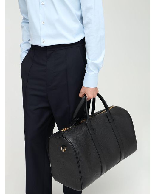 Tom Ford Buckley Holdall Leather Duffle Bag in Black for Men | Lyst