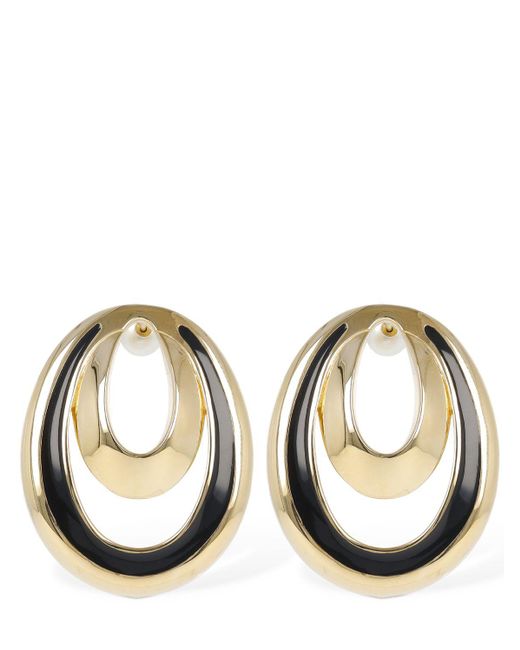 Emilio Pucci Metallic Rombi Enameled Clip-on Earrings