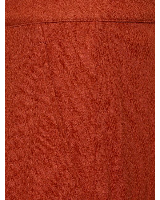 Pantaloni dritti in jersey di lino misto brina di Max Mara in Red