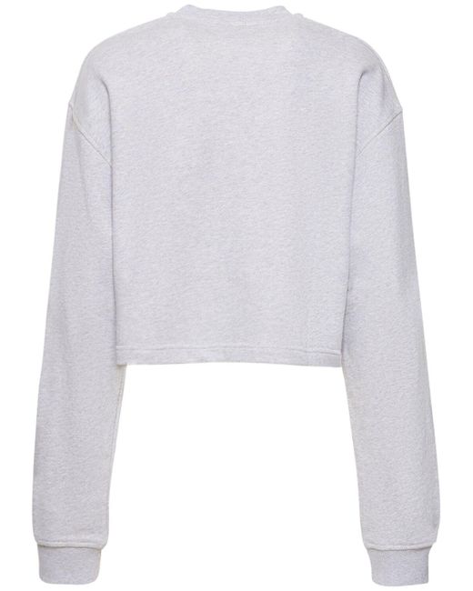 Reebok White Classic Cotton V-neck Crop Sweatshirt