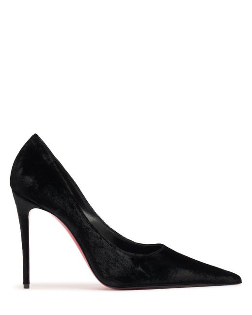 Christian Louboutin Black 100Mm Kate Max Glittered Velvet Pumps