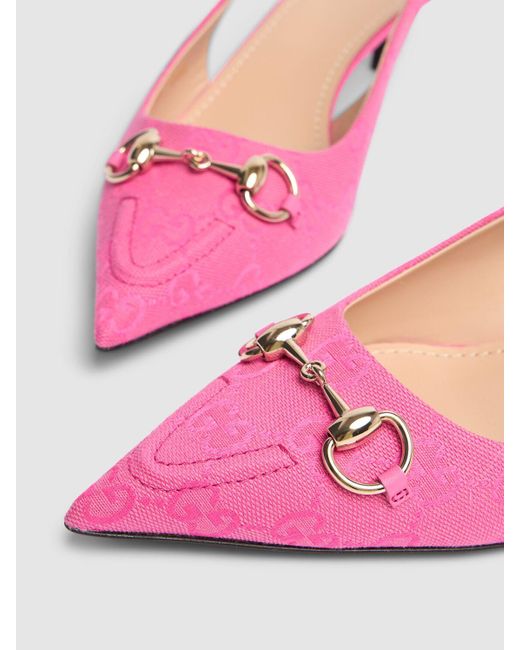 Zapatos destalonados de lona 45mm Gucci de color Pink