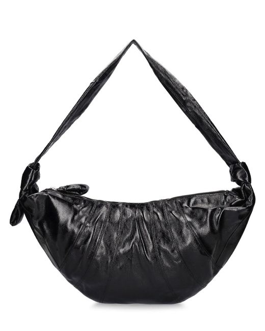 Lemaire Black Großer Baumwollbeutel Mit Beschichtung "croissant"