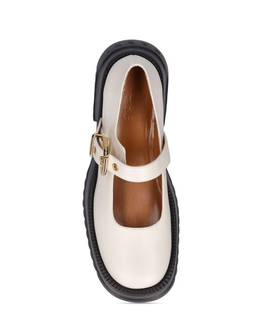 Marni White 20mm Mary Jane Leather Shoes