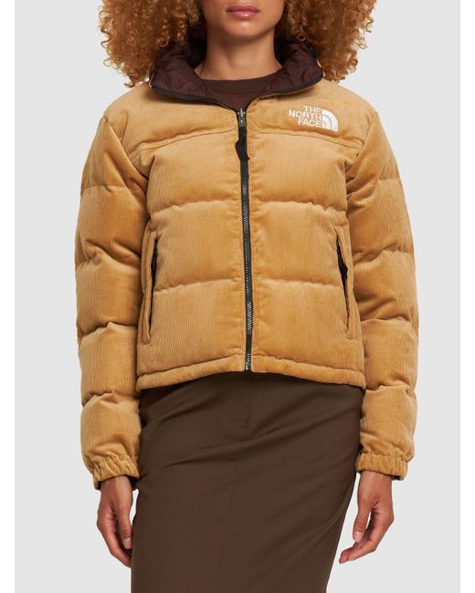 The North Face 92 Reversible Nuptse Tech Down Jacket in Natural | Lyst UK