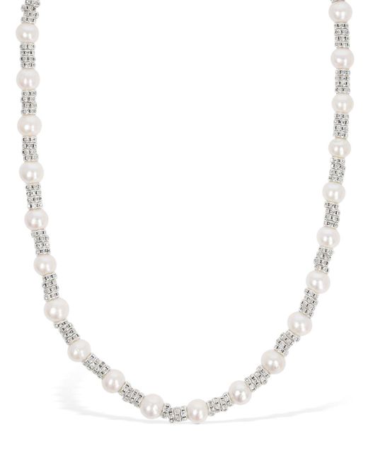 Magda Butrym Natural Double Wrap Faux Pearl Necklace