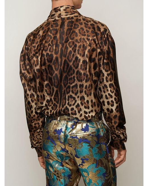 \u0026 Gabbana Leopard Print Silk Shirt 