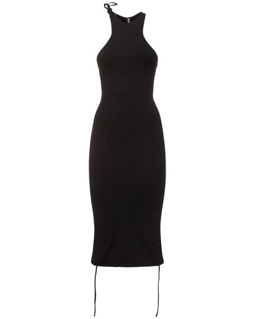 ANDREADAMO Black Formendes Jersey-midikleid