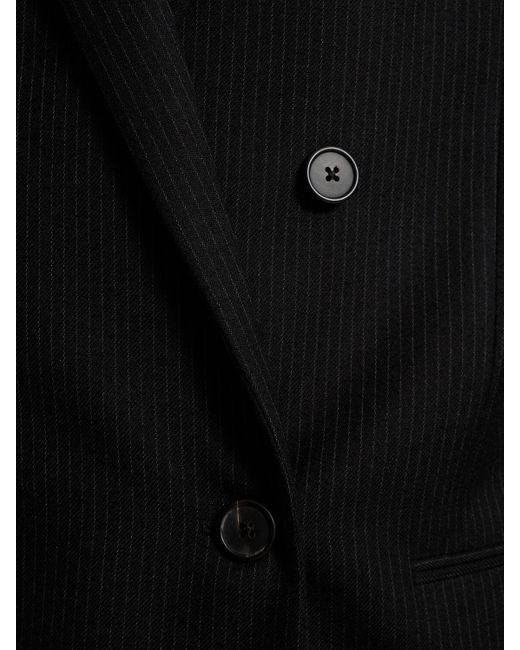 The Row Black Pinstriped Wilson Double Breasted Jacket for men