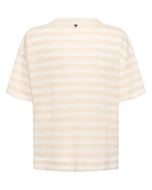 Weekend by Maxmara Blue Falla Linen Jersey Striped T-shirt