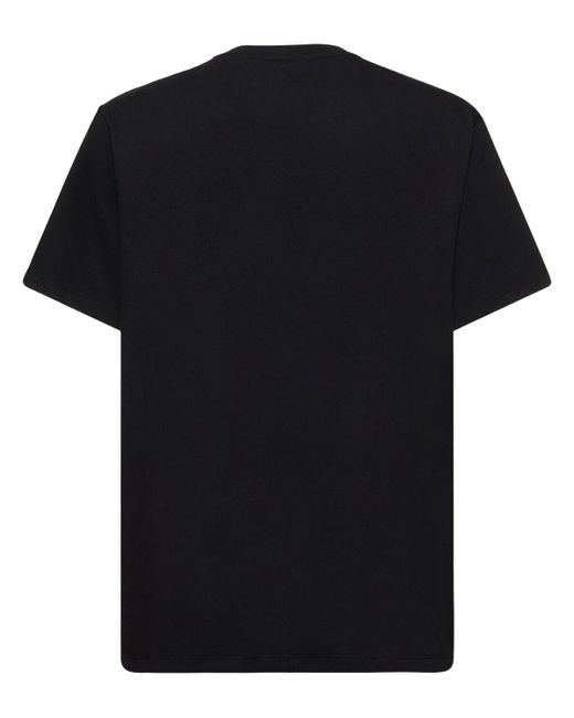 Camiseta de algodón orgánico flocado Balmain de hombre de color Black
