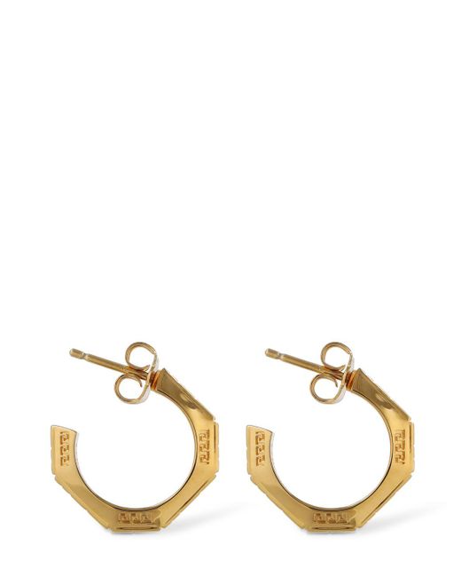 Versace Metallic Greca Logo Earrings for men