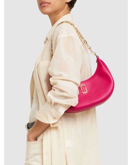 Marc Jacobs Pink The Small Curve Leather Shoulder Bag