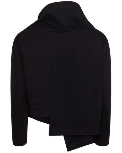 Veste courte asymétrique en jersey Yohji Yamamoto en coloris Black