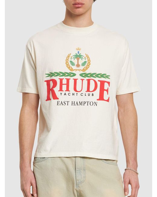 Rhude White East Hampton Crest T-shirt for men