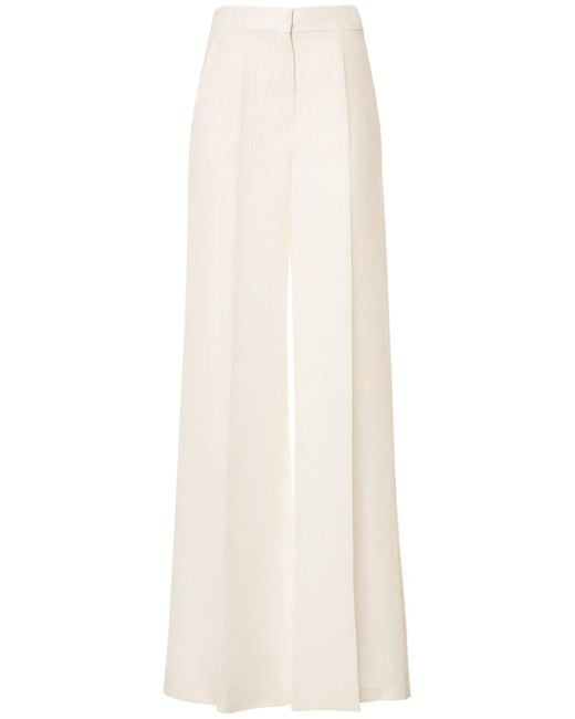 Pantalones anchos de lino Max Mara de color White