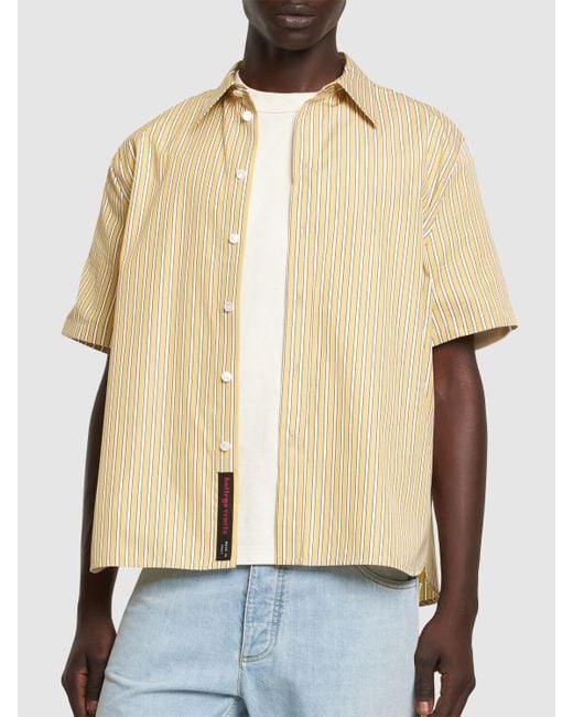 Bottega Veneta Natural Striped Cotton Poplin Shirt for men