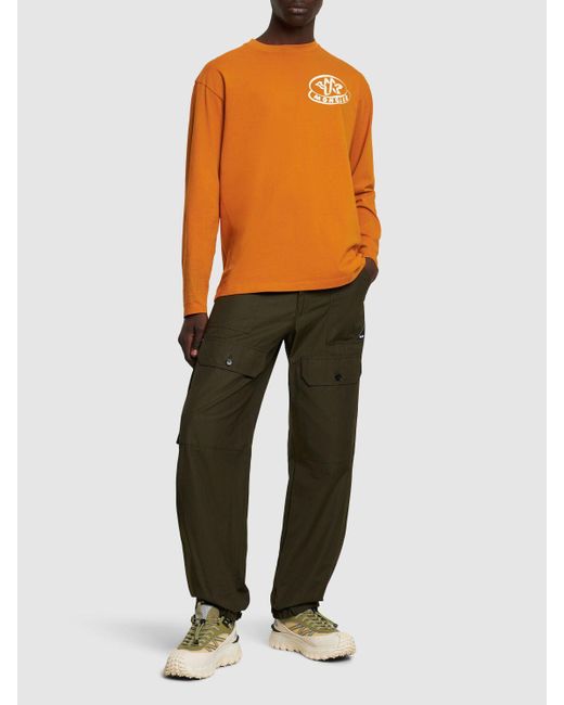 Moncler Orange Logo Cotton T-Shirt for men