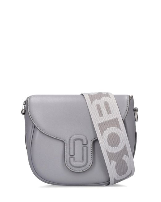 Marc Jacobs The J Marc Small Wolf Grey Leather Saddle Bag in Gray | Lyst