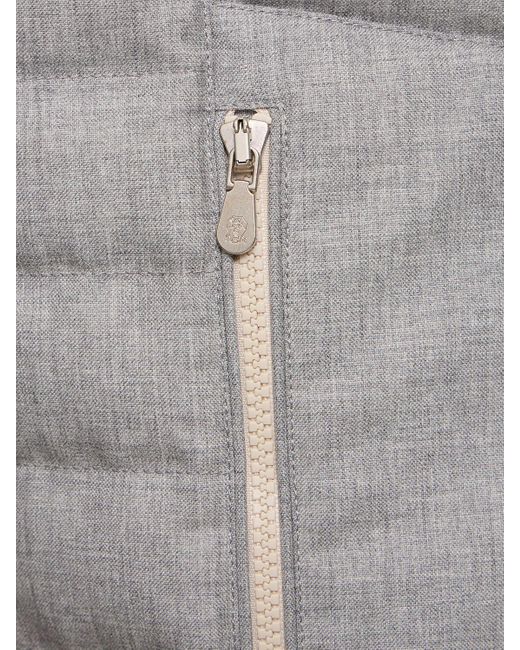 Doudoune zippée sans manches en laine Brunello Cucinelli pour homme en coloris Gray