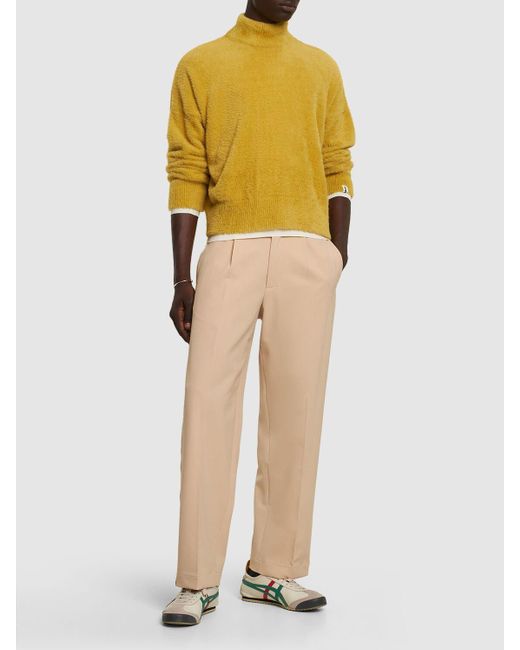 Bonsai Yellow Crop Oversize Knit Turtleneck Sweater for men