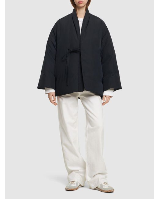 Jil Sander Black Water-Repellent Tech Kimono Down Jacket