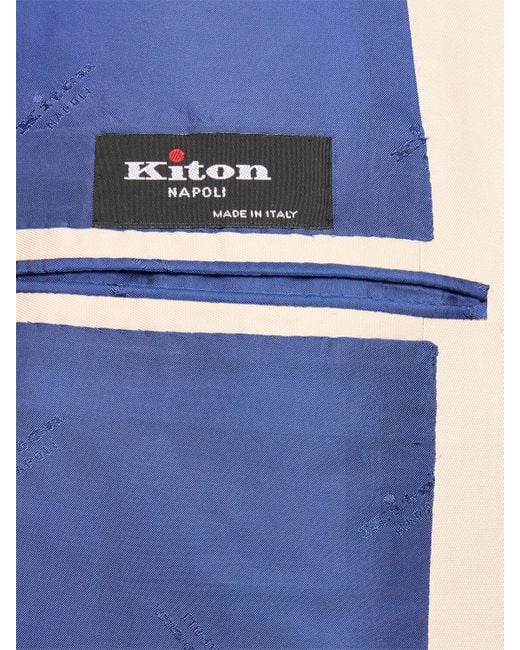 Kiton Natural Double Breast Cotton Suit for men