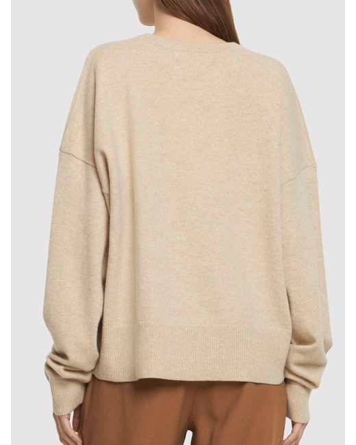 Extreme Cashmere Natural Clash Cashmere Blend V Neck Sweater