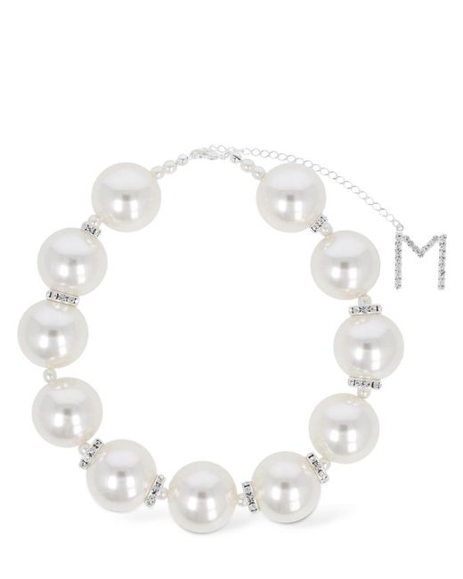 Collana con perle e cristalli d'imitazione di Magda Butrym in White