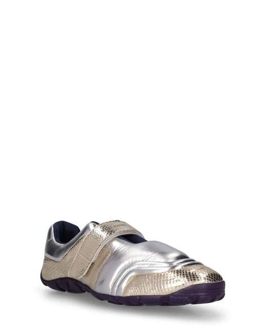 Sneakers en cuir métallisé croco imprimé Wales Bonner pour homme en coloris White