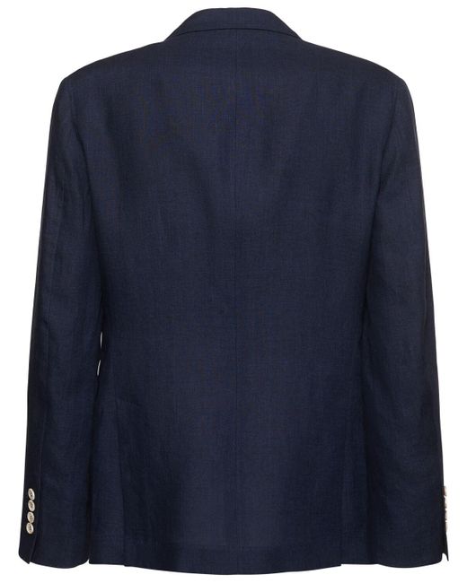 Brunello Cucinelli Blazer Aus Leinen "deconstructed" in Blue für Herren