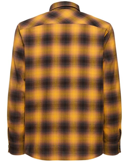 A.P.C. Orange Check Print Cotton Flannel Shirt for men