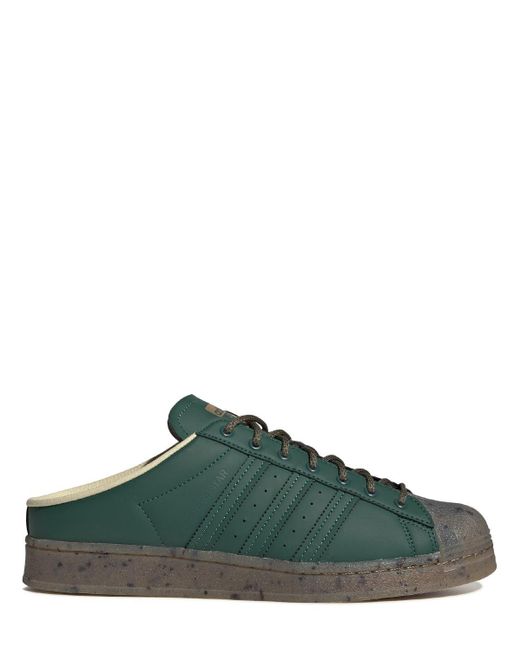 Adidas Originals Green Superstar Mule Plant And Grow Sneakers