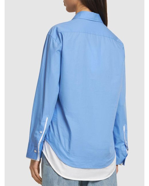 Victoria Beckham ダブルレイヤードコットンポプリンシャツ Blue