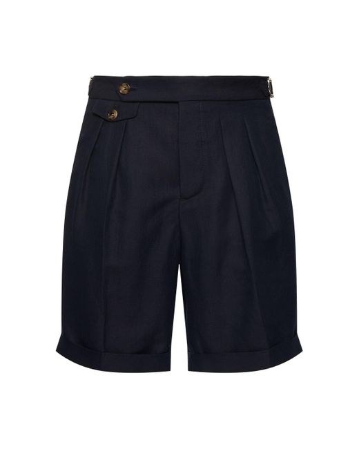 メンズ Brunello Cucinelli コットン&リネンハーフパンツ Blue